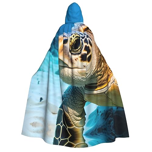 LLOTPQ Big Sea Turtle Full Print Erwachsene Kapuzenumhang für Männer und Frauen - Perfekt für Cosplay, Halloween, Themenpartys und mehr von LLOTPQ