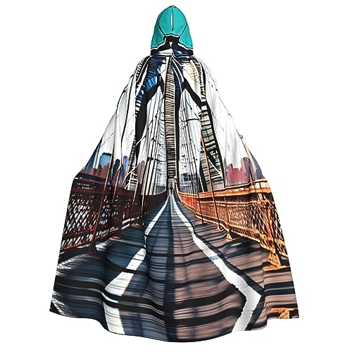 LLOTPQ Brooklyn Bridge Full Print Erwachsene Kapuzenumhang für Männer und Frauen - Perfekt für Cosplay, Halloween, Themenpartys und mehr von LLOTPQ