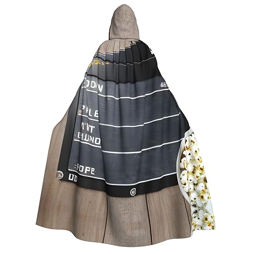 LLOTPQ Cinema Movie Clapboard und Popcorn Volldruck Erwachsene Kapuzenumhang für Männer und Frauen - Perfekt für Cosplay, Halloween, Themenpartys und mehr von LLOTPQ