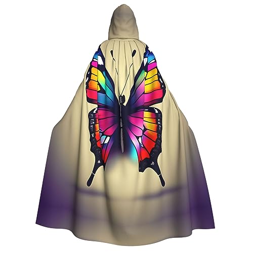 LLOTPQ Farbenfroher Schmetterlings-Umhang mit Kapuze für Erwachsene für Männer und Frauen – perfekt für Cosplay, Halloween, Themenpartys und mehr von LLOTPQ