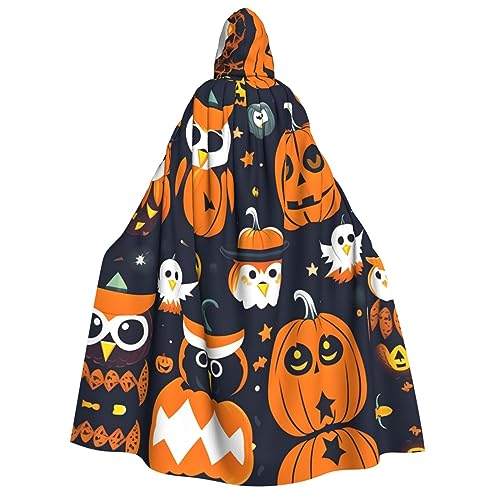 LLOTPQ Halloween Eule Geist Kürbis Volldruck Erwachsene Kapuzenumhang für Männer und Frauen - Perfekt für Cosplay, Halloween, Themenpartys und mehr LLOTPQ Halloween Eule Geist Kürbis Volldruck Erwachsene Kapuzenumhang für Männer und Frauen - Perfekt für Cosplay, Halloween, Themenpartys und mehr von LLOTPQ