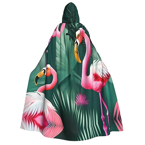 LLOTPQ Palmblatt- und Flamingo-Paar-Volldruck, Erwachsenen-Kapuzenumhang für Männer und Frauen, perfekt für Cosplay, Halloween, Themenpartys und mehr LLOTPQ Palmblatt- und Flamingo-Paar-Volldruck, Erwachsenen-Kapuzenumhang für Männer und Frauen, perfekt für Cosplay, Halloween, Themenpartys und mehr von LLOTPQ