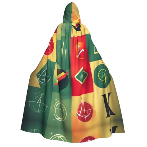 LLOTPQ Schulmathematik-Symbole, Volldruck, Erwachsenen-Kapuzenumhang für Männer und Frauen, perfekt für Cosplay, Halloween, Themenpartys und mehr von LLOTPQ