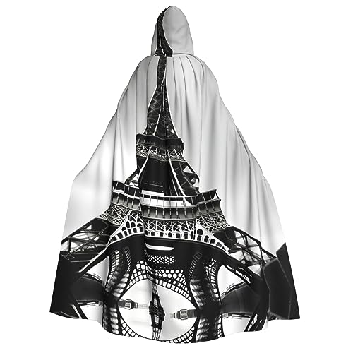 LLOTPQ Schwarzer Pariser Eiffelturm Volldruck Erwachsenen-Kapuzenumhang für Männer und Frauen - Perfekt für Cosplay, Halloween, Themenpartys und mehr LLOTPQ Schwarzer Pariser Eiffelturm Volldruck Erwachsenen-Kapuzenumhang für Männer und Frauen - Perfekt für Cosplay, Halloween, Themenpartys und mehr von LLOTPQ