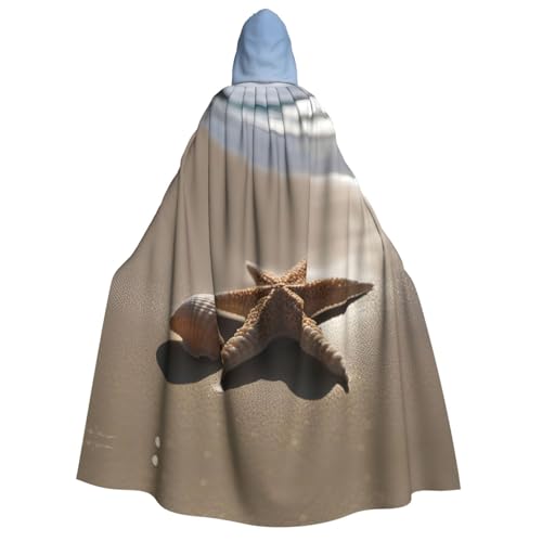 LLOTPQ Seestern Muschel Sandstrand Volldruck Erwachsene Kapuzenumhang für Männer und Frauen - Perfekt für Cosplay, Halloween, Themenpartys und mehr LLOTPQ Seestern Muschel Sandstrand Volldruck Erwachsene Kapuzenumhang für Männer und Frauen - Perfekt für Cosplay, Halloween, Themenpartys und mehr von LLOTPQ