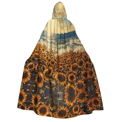 LLOTPQ Sonnenblumen Meer Volldruck Erwachsene Kapuzenumhang für Männer und Frauen - Perfekt für Cosplay, Halloween, Themenpartys und mehr LLOTPQ Sonnenblumen Meer Volldruck Erwachsene Kapuzenumhang für Männer und Frauen - Perfekt für Cosplay, Halloween, Themenpartys und mehr von LLOTPQ
