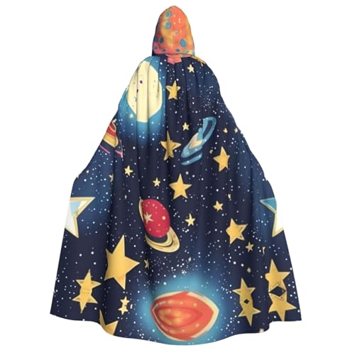 LLOTPQ Sternenhimmel Universum Weltraum Volldruck Erwachsene Kapuzenumhang für Männer und Frauen - Perfekt für Cosplay, Halloween, Themenpartys und mehr von LLOTPQ