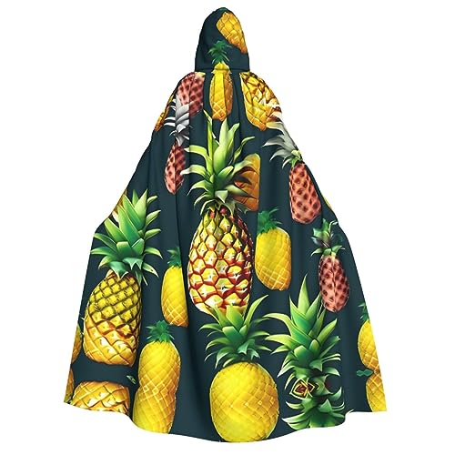 LLOTPQ Tropische Früchte Ananas Volldruck Erwachsene Kapuzenumhang für Männer und Frauen - Perfekt für Cosplay, Halloween, Themenpartys und mehr von LLOTPQ