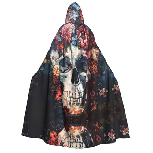 LLOTPQ Umhang mit Kapuze für Erwachsene mit Totenkopf-Motiv, für Damen und Herren, perfekt für Cosplay, Halloween, Themenpartys und mehr von LLOTPQ