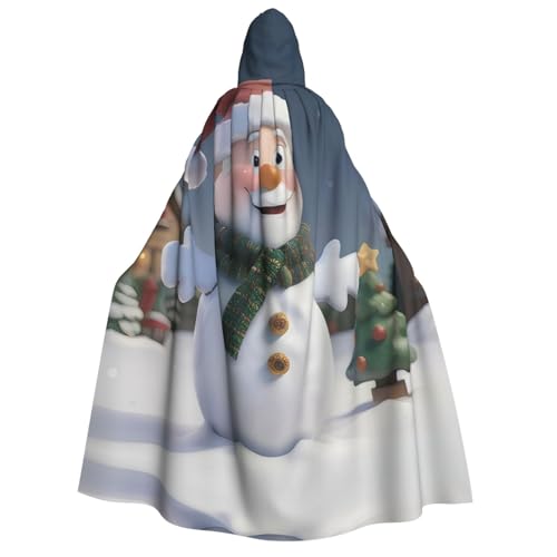 LLOTPQ Weihnachtsmann Schneemann Volldruck Erwachsene Kapuzenumhang für Männer und Frauen - Perfekt für Cosplay, Halloween, Themenpartys und mehr von LLOTPQ