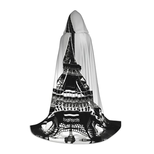 M Halloween Kapuzen Umhang Schwarz Paris Eiffelturm Druck für Erwachsene Unisex Kostüm Zubehör für Party Karneval und mehr M Halloween Kapuzen Umhang Schwarz Paris Eiffelturm Druck für Erwachsene Unisex Kostüm Zubehör für Party Karneval und mehr von LLOTPQ