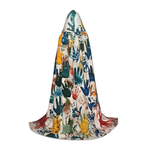 M Halloween Kapuzenumhang Kinder Handabdruck Druck für Erwachsene Unisex Kostüm Zubehör für Partys, Karneval und mehr M Halloween Kapuzenumhang Kinder Handabdruck Druck für Erwachsene Unisex Kostüm Zubehör für Partys, Karneval und mehr von LLOTPQ