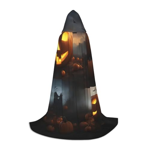 S Halloween Kapuzenumhang Halloween Kürbis Druck für Erwachsene Unisex Kostüm Zubehör für Partys, Karneval und mehr von LLOTPQ