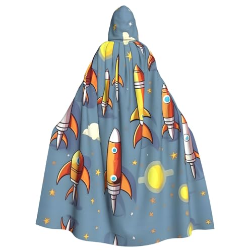 Unisex Erwachsene Halloween Kapuzenumhang - Cartoon Rakete Volldruck Kostüm Umhang für Cosplay, Party und Themenveranstaltungen Unisex Erwachsene Halloween Kapuzenumhang - Cartoon Rakete Volldruck Kostüm Umhang für Cosplay, Party und Themenveranstaltungen von LLOTPQ