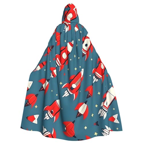 Unisex Erwachsene Halloween Kapuzenumhang - Cartoon Raketen Volldruck Kostüm Umhang für Cosplay, Party und Themenveranstaltungen Unisex Erwachsene Halloween Kapuzenumhang - Cartoon Raketen Volldruck Kostüm Umhang für Cosplay, Party und Themenveranstaltungen von LLOTPQ