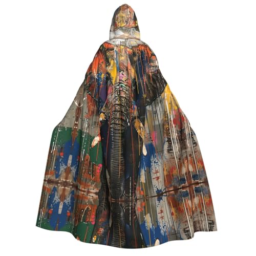 Unisex Erwachsene Halloween Kapuzenumhang - Elefant Volldruck Kostüm Umhang für Party Karneval Comic Ausstellungen von LLOTPQ