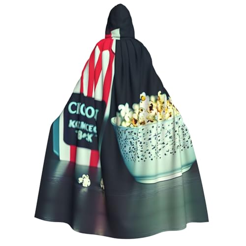 Unisex Erwachsene Halloween Kapuzenumhang - Film Schindeln und Popcorn Volldruck Kostüm Umhang für Partys, Karneval, Comic Ausstellungen von LLOTPQ