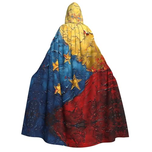 Unisex Erwachsene Halloween Kapuzenumhang - Flagge von Venezuela Volldruck Kostüm Umhang für Partys, Karneval, Comic Ausstellungen von LLOTPQ