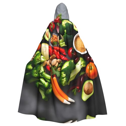 Unisex Erwachsene Halloween Kapuzenumhang - Gesundes Essen Volldruck Kostüm Umhang für Cosplay, Party und Themenveranstaltungen Unisex Erwachsene Halloween Kapuzenumhang - Gesundes Essen Volldruck Kostüm Umhang für Cosplay, Party und Themenveranstaltungen von LLOTPQ