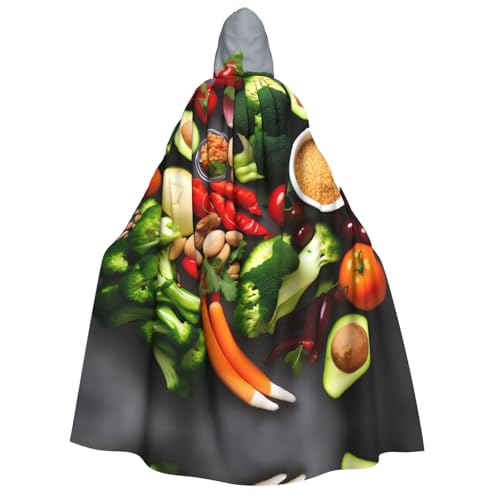 Unisex Erwachsene Halloween Kapuzenumhang - Gesundes Essen Volldruck Kostüm Umhang für Partys, Karneval, Comic Ausstellungen Unisex Erwachsene Halloween Kapuzenumhang - Gesundes Essen Volldruck Kostüm Umhang für Partys, Karneval, Comic Ausstellungen von LLOTPQ