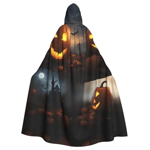 Unisex Erwachsene Halloween Kapuzenumhang - Halloween Kürbis Volldruck Kostüm Umhang für Cosplay, Party und Themenveranstaltungen Unisex Erwachsene Halloween Kapuzenumhang - Halloween Kürbis Volldruck Kostüm Umhang für Cosplay, Party und Themenveranstaltungen von LLOTPQ