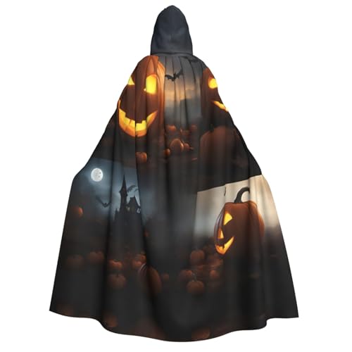 Unisex Erwachsene Halloween Kapuzenumhang - Halloween Kürbis Volldruck Kostüm Umhang für Partys, Karneval, Comic Ausstellungen von LLOTPQ