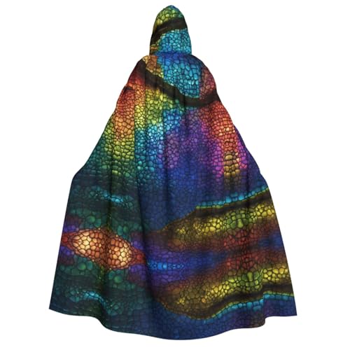 Unisex Erwachsene Halloween Kapuzenumhang - Klassische Schlangenhaut Volldruck Kostüm Umhang für Partys, Karneval, Comic Ausstellungen von LLOTPQ