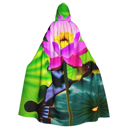 Unisex Erwachsene Halloween Kapuzenumhang - Lotus Blumen Volldruck Kostüm Umhang für Cosplay, Party und Themenveranstaltungen Unisex Erwachsene Halloween Kapuzenumhang - Lotus Blumen Volldruck Kostüm Umhang für Cosplay, Party und Themenveranstaltungen von LLOTPQ