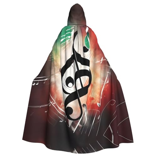 Unisex Erwachsene Halloween Kapuzenumhang - Musiknoten Volldruck Kostüm Umhang für Cosplay, Party und Themenveranstaltungen Unisex Erwachsene Halloween Kapuzenumhang - Musiknoten Volldruck Kostüm Umhang für Cosplay, Party und Themenveranstaltungen von LLOTPQ