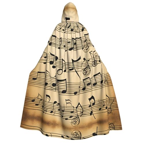 Unisex Erwachsene Halloween Kapuzenumhang - Musiknoten Volldruck Kostüm Umhang für Partys, Karneval, Comic Ausstellungen von LLOTPQ