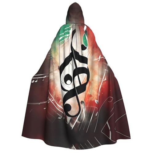 Unisex Erwachsene Halloween Kapuzenumhang - Musiknoten Volldruck Kostüm Umhang für Partys, Karneval, Comic Ausstellungen von LLOTPQ