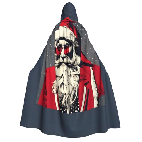 Unisex Erwachsene Halloween Kapuzenumhang - Niedlicher Weihnachtsmann Volldruck Kostüm Umhang für Partys, Karneval, Comic Ausstellungen von LLOTPQ