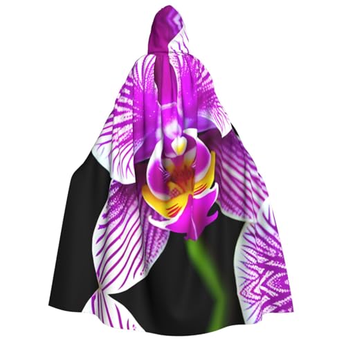 Unisex Erwachsene Halloween Kapuzenumhang - Orchidee Blume Volldruck Kostüm Umhang für Partys, Karneval, Comic Ausstellungen von LLOTPQ