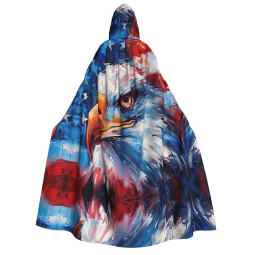 Unisex Erwachsene Halloween Kapuzenumhang - Patriotischer Adler Volldruck Kostüm Umhang für Partys, Karneval, Comic Ausstellungen von LLOTPQ