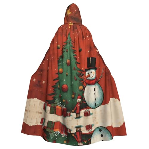Unisex Erwachsene Halloween Kapuzenumhang - Schneemann Weihnachtsbaum Volldruck Kostüm Umhang für Cosplay, Party und Themenveranstaltungen Unisex Erwachsene Halloween Kapuzenumhang - Schneemann Weihnachtsbaum Volldruck Kostüm Umhang für Cosplay, Party und Themenveranstaltungen von LLOTPQ