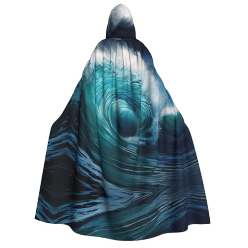 Unisex Erwachsene Halloween Kapuzenumhang - Schöne Ozeanwellen Volldruck Kostüm Umhang für Partys, Karneval, Comic Ausstellungen von LLOTPQ