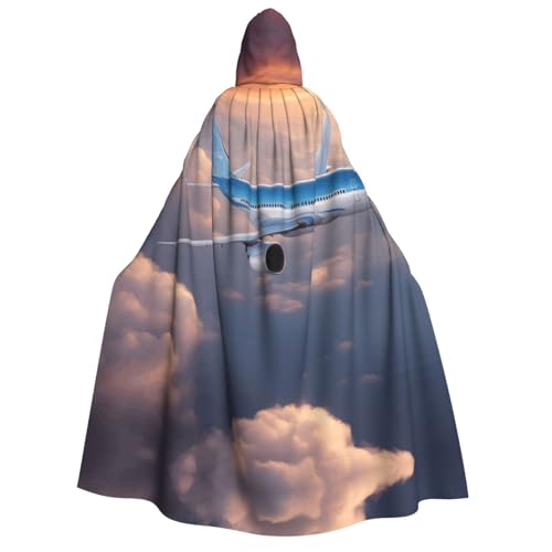 Unisex Erwachsene Halloween Kapuzenumhang - Schöner Himmelsflugzeug Volldruck Kostüm Umhang für Partys, Karneval, Comic Ausstellungen von LLOTPQ