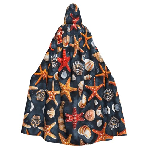 Unisex Erwachsene Halloween Kapuzenumhang - Seestern und Muschelmuster Volldruck Kostüm Umhang für Cosplay, Party und Themenveranstaltungen Unisex Erwachsene Halloween Kapuzenumhang - Seestern und Muschelmuster Volldruck Kostüm Umhang für Cosplay, Party und Themenveranstaltungen von LLOTPQ
