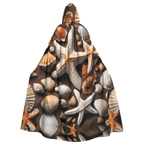 Unisex Erwachsene Halloween Kapuzenumhang - Seestern und Muscheln Volldruck Kostüm Umhang für Cosplay, Party und Themenveranstaltungen Unisex Erwachsene Halloween Kapuzenumhang - Seestern und Muscheln Volldruck Kostüm Umhang für Cosplay, Party und Themenveranstaltungen von LLOTPQ
