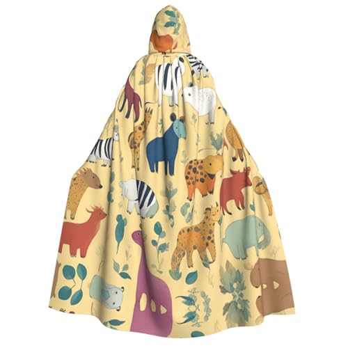 Unisex Erwachsene Halloween Kapuzenumhang - Tiermuster Volldruck Kostüm Umhang für Partys, Karneval, Comic Ausstellungen von LLOTPQ