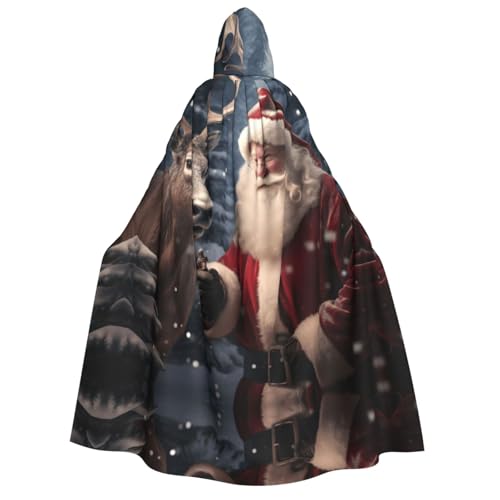 Unisex Erwachsene Halloween Kapuzenumhang - Weihnachten Weihnachtsmann Volldruck Kostüm Umhang für Party Karneval Comic Ausstellungen von LLOTPQ
