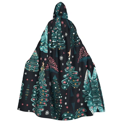 Unisex Erwachsene Halloween Kapuzenumhang - Weihnachtsbaum Volldruck Kostüm Umhang für Partys, Karneval, Comic Ausstellungen von LLOTPQ