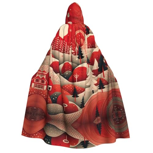 Unisex Erwachsene Halloween Kapuzenumhang - Weihnachtsbaumhaus Volldruck Kostüm Umhang für Partys, Karneval, Comic Ausstellungen von LLOTPQ