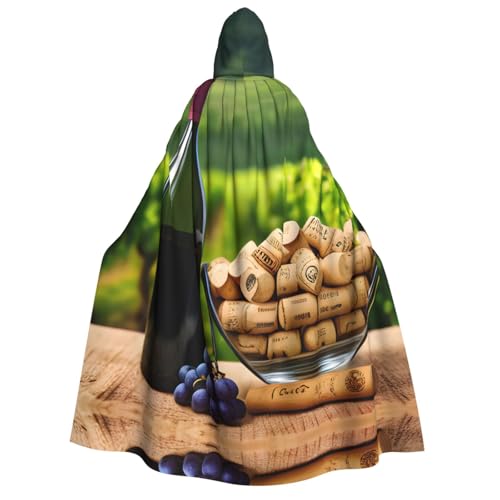 Unisex Erwachsene Halloween Kapuzenumhang - Weinflasche Korken Trauben Volldruck Kostüm Umhang für Partys, Karneval, Comic Ausstellungen Unisex Erwachsene Halloween Kapuzenumhang - Weinflasche Korken Trauben Volldruck Kostüm Umhang für Partys, Karneval, Comic Ausstellungen von LLOTPQ