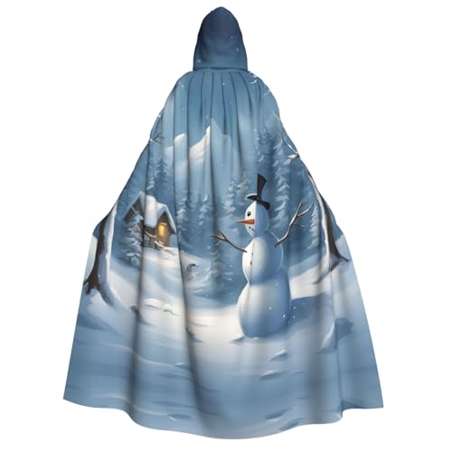 Unisex Erwachsene Halloween Kapuzenumhang - Winter Schneemann Volldruck Kostüm Umhang für Party Karneval Comic Ausstellungen von LLOTPQ