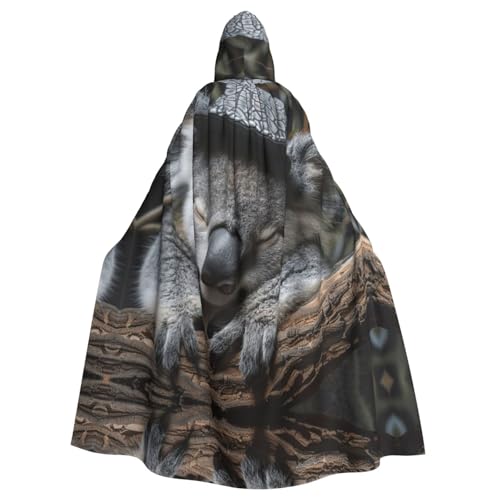 Unisex Erwachsene Halloween Kapuzenumhang – schlafende Koala-Kappe Volldruck Kostüm Umhang für Cosplay, Party und Themenveranstaltungen Unisex Erwachsene Halloween Kapuzenumhang – schlafende Koala-Kappe Volldruck Kostüm Umhang für Cosplay, Party und Themenveranstaltungen von LLOTPQ
