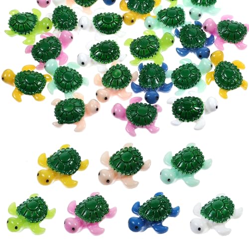 35 Stück Leuchtende Mini Schildkröten Harz Figuren, Mini Figuren Landschaftliche Ornamente, Schleich Schildkröte DIY Micro Landschaft Szenen, Schildkröte Deko für Familie und Freunde von LLOUSSAK
