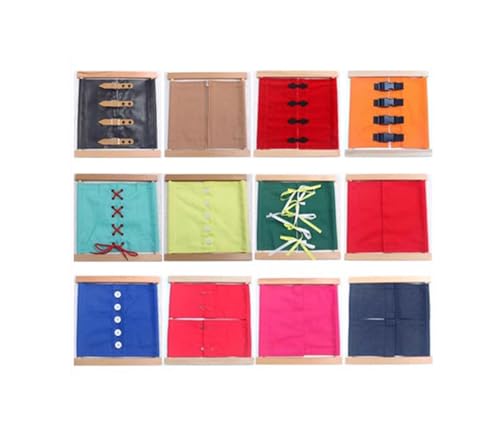 LLTCMYGS 12-teiliges Kleiderrahmen-Set Lehrmittel, Montessori Früherziehung zum Anziehen,12 Pieces von LLTCMYGS