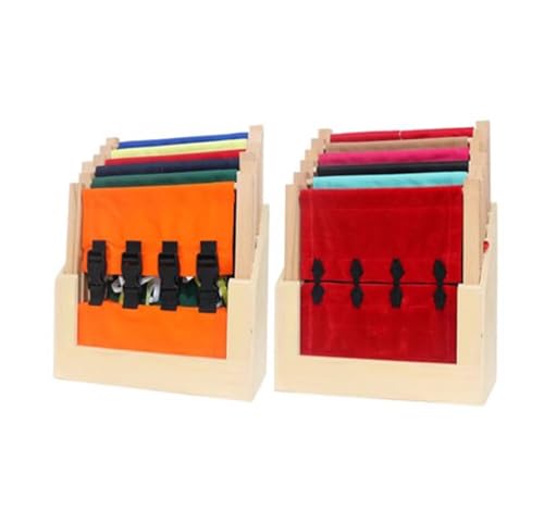 LLTCMYGS 12-teiliges Kleiderrahmen-Set Lehrmittel, Montessori Früherziehung zum Anziehen,with Storage Frame von LLTCMYGS