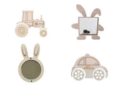 LLTCMYGS 4 Stück DIY Montessori Busy Template Zubehör, Holz Kinderspielzeug Aktivität Spielzeug von LLTCMYGS